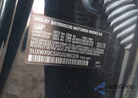 2016 BMW X3 xDrive28I from USA, damaged, VIN 5UXWX9C5XG0D86326